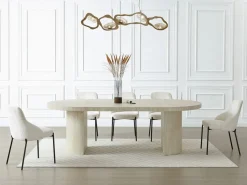 Mesa de comedor extensible 4 a 12 personas de MDF - Efecto travertino - SIDRINA^Vente-unique Best