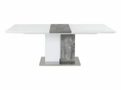 Vente-unique Mesa de comedor extensible 6 a 8 comensales de MDF blanco EREN Gris / Blanco Discount