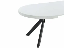 Mesa de comedor extensible 4 a 8 comensales de MDF y acero - blanco lacado y negro - KOMONI^Vente-unique Sale