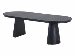 Vente-unique Mesa de comedor extensible de 4 a 10 personas chapa de fresno - - LATSURY Negro