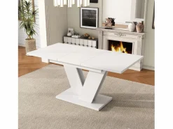 Mesa de comedor extensible - 120/160 x 80 x 75 cm - para 4-6 personas - Patas en forma de V - MDF -^Merax Best