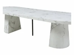 Mesa de comedor extensible de 6 a 12 personas en MDF - Efecto mármol - CLOEVA^Vente-unique New