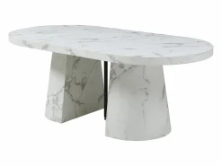 Mesa de comedor extensible de 6 a 12 personas en MDF - Efecto mármol - CLOEVA^Vente-unique New
