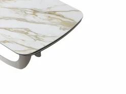 Mesa de comedor extensible 6 a 10 personas en cerámica, cristal templado y metal topo - Efecto mármol - DAVULO de Maison Céphy^Vente-unique New