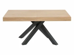 Vente-unique Mesa de comedor extensible 6 a 10 comensales de MDF - Natural y negro - CATONAV Color natural claro Clearance