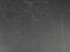 Vente-unique Mesa de comedor extensible en vidrio templado y cerámica - Efecto mármol - MARISO Negro Outlet