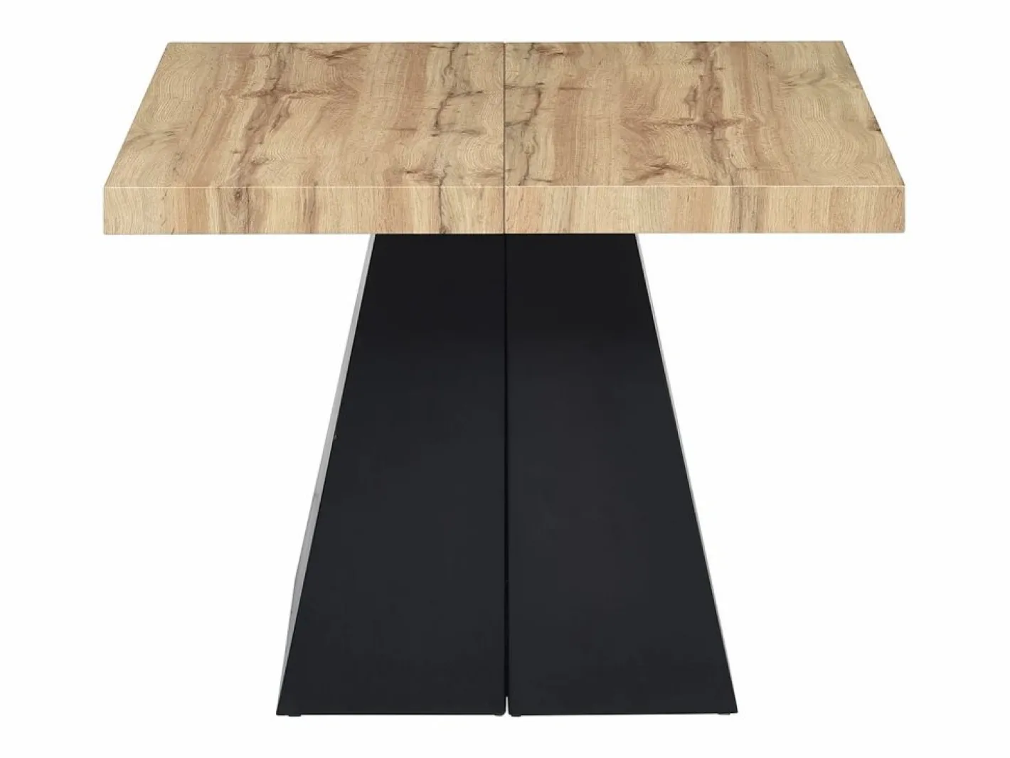 Vente-unique Mesa de comedor extensible de 4 a 10 personas en MDF y metal - Natural y Negro - EMELIA Color natural claro Best