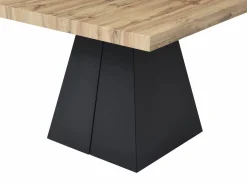 Vente-unique Mesa de comedor extensible de 4 a 10 personas en MDF y metal - Natural y Negro - EMELIA Color natural claro Best