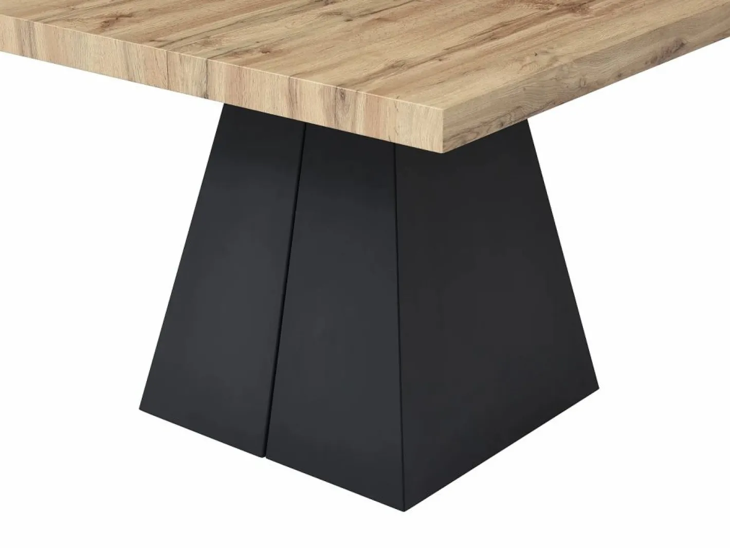 Vente-unique Mesa de comedor extensible de 4 a 10 personas en MDF y metal - Natural y Negro - EMELIA Color natural claro Best