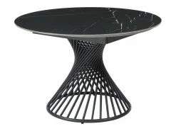 Mesa de comedor extensible de 4 a 8 cubiertos en cerámica y metal - Efecto mármol - CASTINA^Vente-unique Online