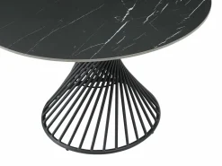 Mesa de comedor extensible de 4 a 8 cubiertos en cerámica y metal - Efecto mármol - CASTINA^Vente-unique Online