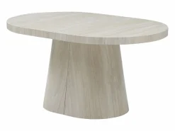 Vente-unique Mesa de comedor extensible para 6 a +12 personas en MDF - Efecto travertino - CLOEVA Beige Online