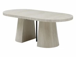 Vente-unique Mesa de comedor extensible para 6 a +12 personas en MDF - Efecto travertino - CLOEVA Beige Online