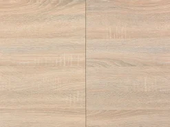 Vente-unique Mesa Extensible|Mesa De Comedor|Mesa de comedor extensible de 6 a 10 cubiertos en MDF y metal - Natural y blanco - CATONAV