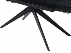 Mesa de comedor extensible en vidrio templado burbujeado y metal - - LEGRIO de^Maison Céphy Discount