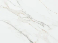 Maison Céphy Mesa de comedor extensible de cerámica y metal - Efecto mármol blanco y beige - LOZIPA Beige / Blanco Discount