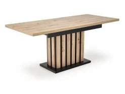 MSO Mesa de comedor extensible roble y negro 130cm Celso Color natural claro Best
