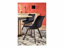 MSO Mesa de comedor extensible roble y negro 130cm Celso Color natural claro Best