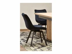MSO Mesa de comedor extensible roble y negro 130cm Celso Color natural claro Best