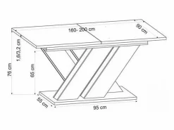 MSO Mesa Extensible|Mesa De Comedor|Mesa de comedor extensible roble wotan y negro 160-200cm Xenori