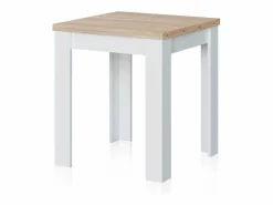 duehome Mesa de comedor extensible Giro Blanco Artik (Blanco Mate) - Roble Canadian Color natural claro / Blanco Online