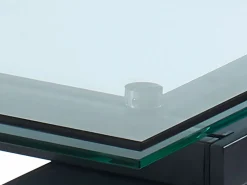 Mesa de comedor extensible LUBANA - Cristal templado, metal - negro^Vente-unique Online