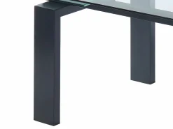 Mesa de comedor extensible LUBANA - Cristal templado, metal - negro^Vente-unique Online