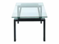 Mesa de comedor extensible LUBANA - Cristal templado, metal - negro^Vente-unique Online