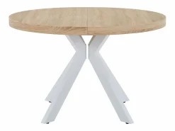 Vente-unique Mesa de comedor extensible para 4 a 8 personas en MDF y acero - Natural y blanco - KOMONI Color natural claro / Blanco Best