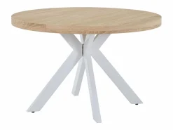 Vente-unique Mesa de comedor extensible para 4 a 8 personas en MDF y acero - Natural y blanco - KOMONI Color natural claro / Blanco Best