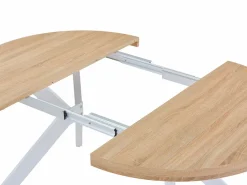 Vente-unique Mesa de comedor extensible para 4 a 8 personas en MDF y acero - Natural y blanco - KOMONI Color natural claro / Blanco Best