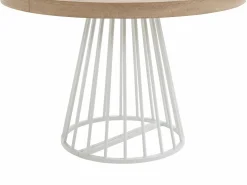 Mesa de comedor extensible para 2 a 12 personas en MDF y acero - Natural claro y blanco - FIRELA^Vente-unique Clearance