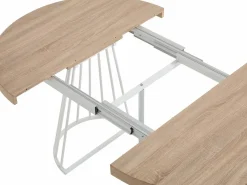Mesa de comedor extensible para 2 a 12 personas en MDF y acero - Natural claro y blanco - FIRELA^Vente-unique Clearance