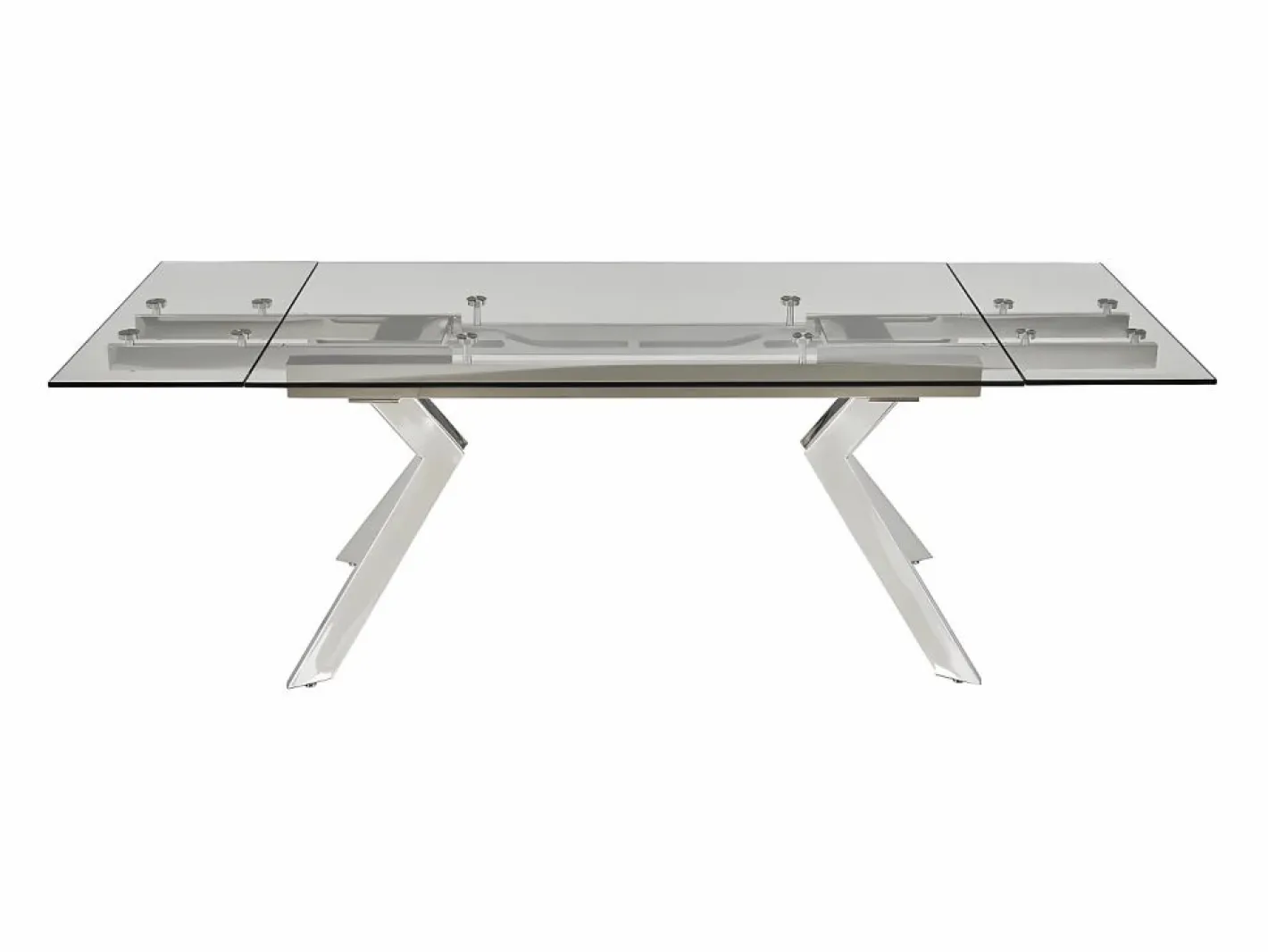Vente-unique Mesa Extensible|Mesa de comedor extensible de cristal templado y metal - Transparente - VELIKA