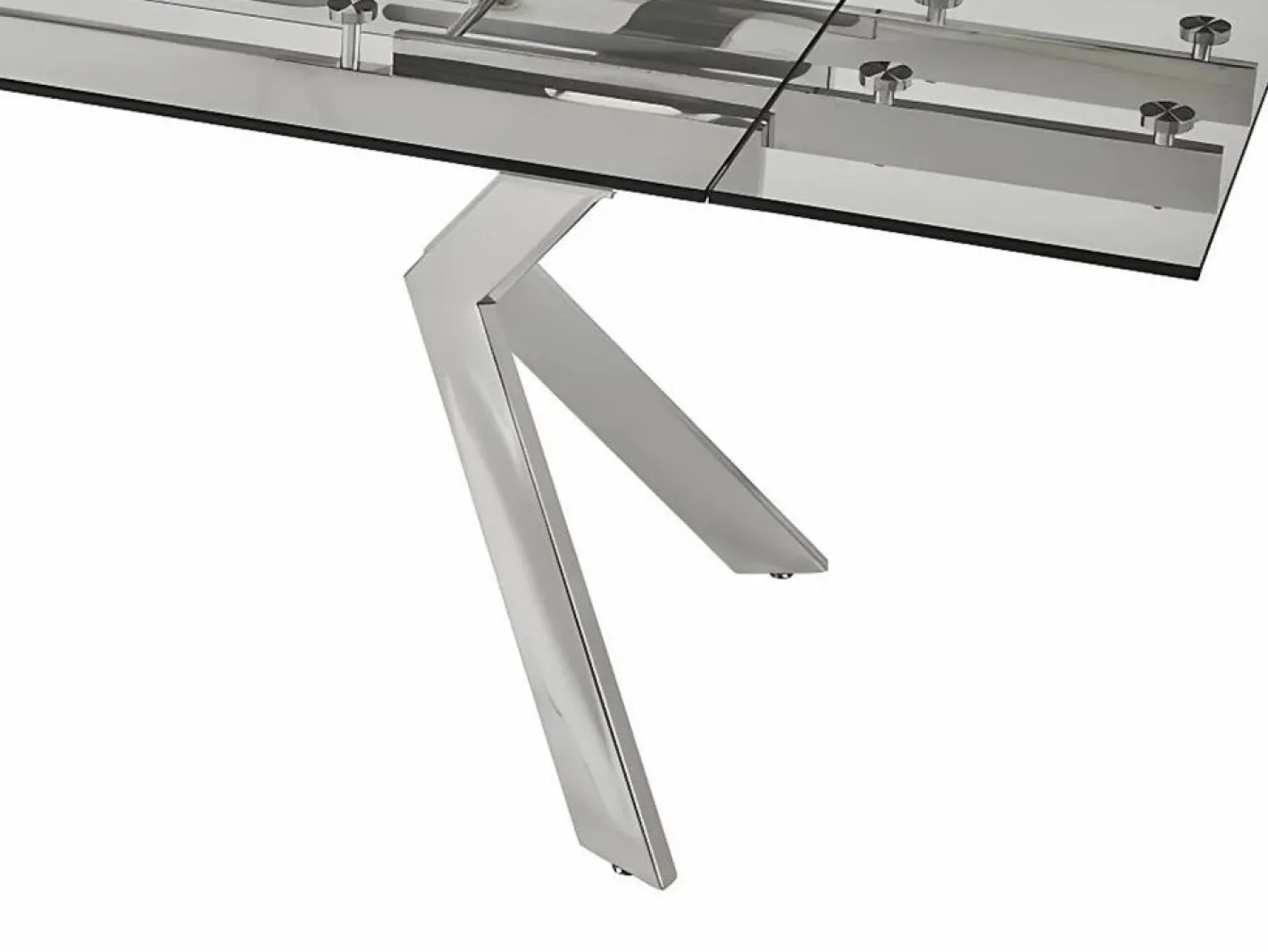 Vente-unique Mesa Extensible|Mesa de comedor extensible de cristal templado y metal - Transparente - VELIKA