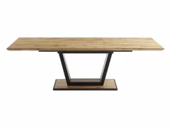 Vente-unique Mesa Extensible|Mesa De Comedor|Mesa de comedor extensible 6 a 10 comensales de MDF y metal - Natural y negro - VITENO