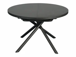 Vente-unique Mesa de comedor extensible para 4 a 6 personas en cerámica, MDF y metal - Efecto mármol marrón y gris - FEROLA Gris / Marru00f3n