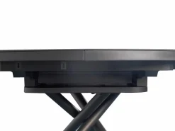 Vente-unique Mesa de comedor extensible para 4 a 6 personas en cerámica, MDF y metal - Efecto mármol marrón y gris - FEROLA Gris / Marru00f3n