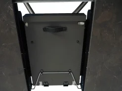 Vente-unique Mesa de comedor extensible para 4 a 6 personas en cerámica, MDF y metal - Efecto mármol marrón y gris - FEROLA Gris / Marru00f3n