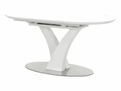 Vente-unique Mesa Extensible|Mesa De Comedor|Mesa de comedor extensible - 6 a 8 comensales - MDF y metal - lacado - TALARA