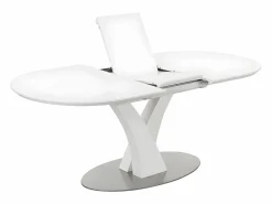 Vente-unique Mesa Extensible|Mesa De Comedor|Mesa de comedor extensible - 6 a 8 comensales - MDF y metal - lacado - TALARA
