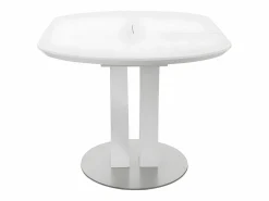 Vente-unique Mesa Extensible|Mesa De Comedor|Mesa de comedor extensible - 6 a 8 comensales - MDF y metal - lacado - TALARA