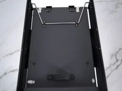Vente-unique Mesa de comedor extensible para 4 a 6 personas de cerámica, MDF y metal - Efecto mármol y antracita - ZALYRA Blanco Online