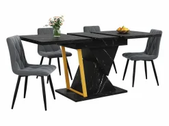 Merax Mesa de comedor extensible para 6 personas - 110/140 x 80 x 76 cm - para comedores y cocinas - MDF + metal - Negro Online