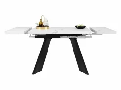 Mesa de comedor extensible 99-159 x 74 cm - 6 a 8 personas - en MDF - + Negro^ModernLuxe Sale