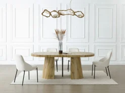 Vente-unique Mesa Extensible|Mesa De Comedor|Mesa de comedor extensible para 6 a 12 personas en MDF - Natural Claro - CLOEVA
