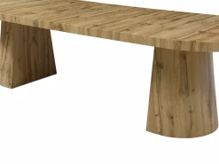 Vente-unique Mesa Extensible|Mesa De Comedor|Mesa de comedor extensible para 6 a 12 personas en MDF - Natural Claro - CLOEVA
