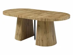 Vente-unique Mesa Extensible|Mesa De Comedor|Mesa de comedor extensible para 6 a 12 personas en MDF - Natural Claro - CLOEVA