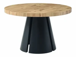 Vente-unique Mesa Extensible|Mesa De Comedor|Mesa de comedor extensible 4 a 12 personas de MDF y metal negro - Natural claro - JARELIA