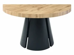 Vente-unique Mesa Extensible|Mesa De Comedor|Mesa de comedor extensible 4 a 12 personas de MDF y metal negro - Natural claro - JARELIA